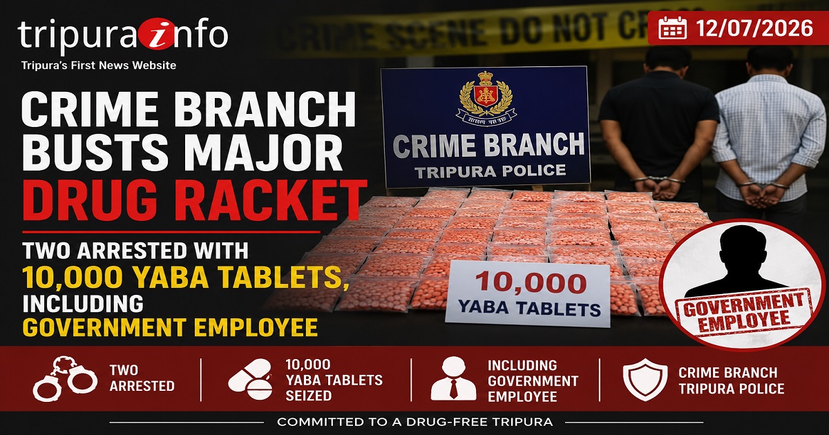 Crime Branch Busts Major Drug Racket, Two Arrested with 10,000 Yaba Tablets, Including Government Employee