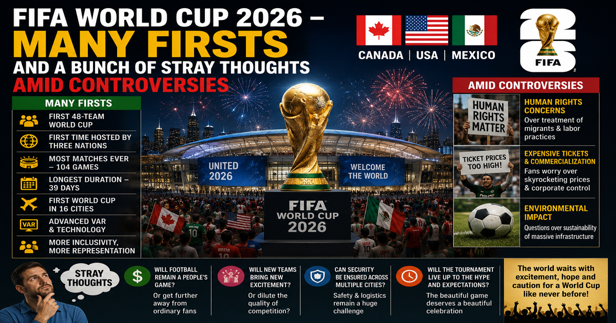FIFA world cup 2026-many firsts and a bunch of stray thoughts amid controversies
