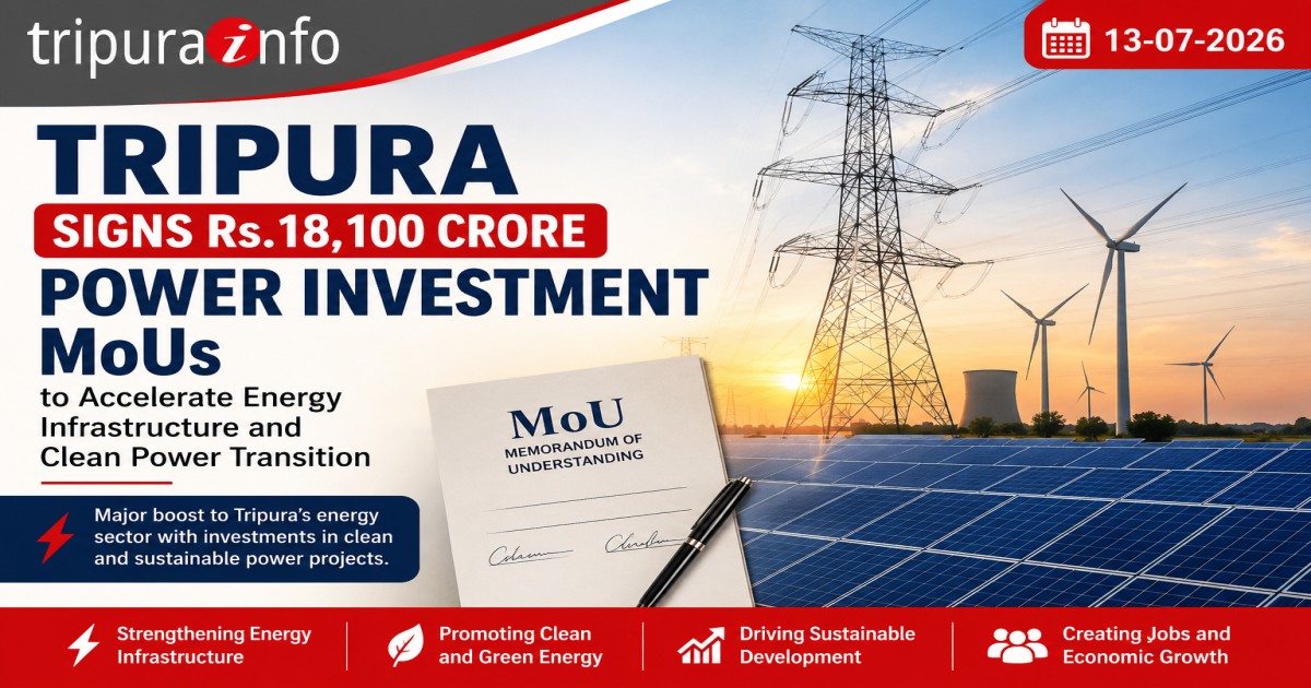 Tripura Signs Rs.18,100 Crore Power Investment MoUs to Accelerate Energy Infrastructure and Clean Power Transition