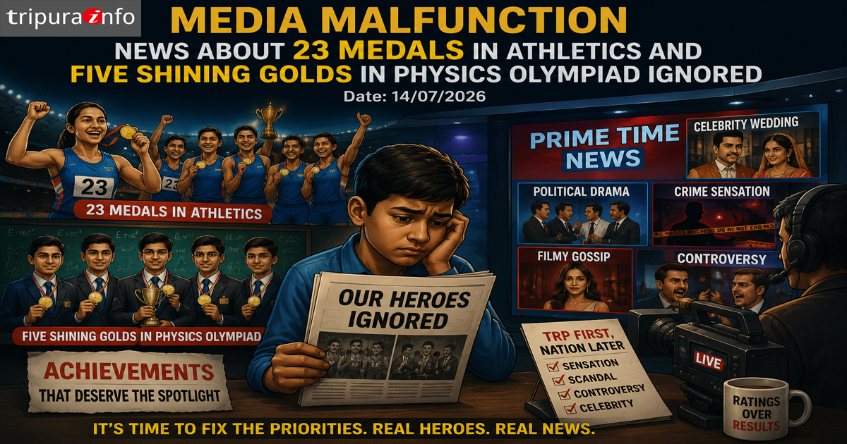Media malfunction : news about 23 medals in athletics and five shining golds in physics Olympiad ignored