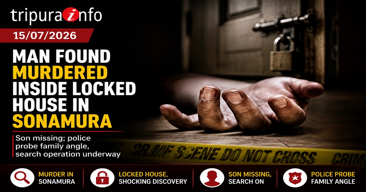 Man Found Murdered Inside Locked House in Sonamura, Son Missing, Police Probe Family Angle