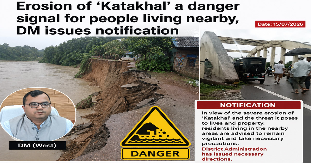 Erosion of ‘Katakhal’ a danger signal for people living nearby, DM issues notification