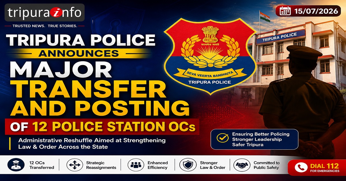 Tripura Police Announces Major Transfer and Posting of 12 Police Station OCs