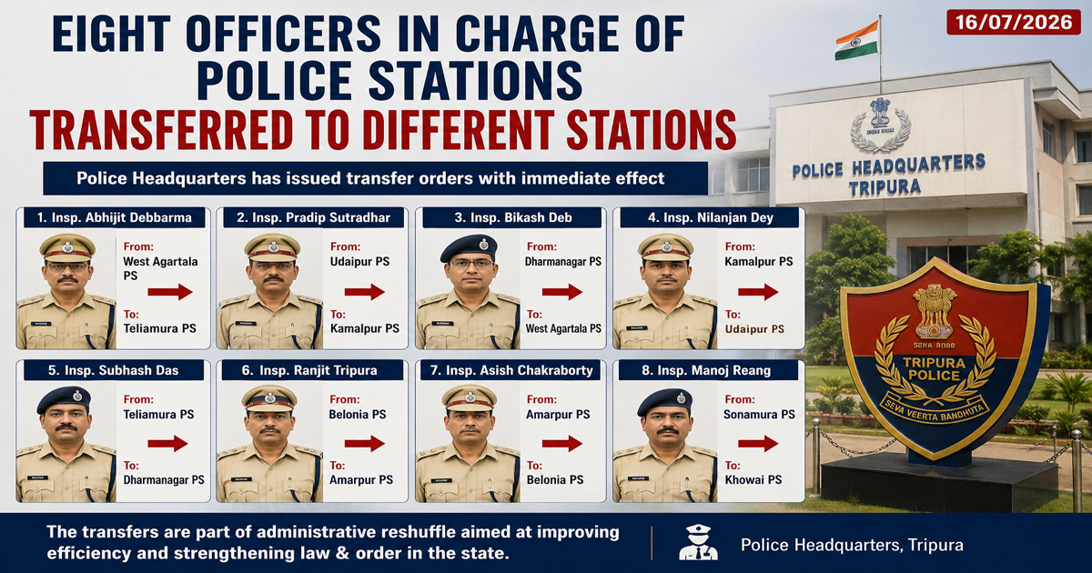 Eight officers in charge of police stations transferred to different stations