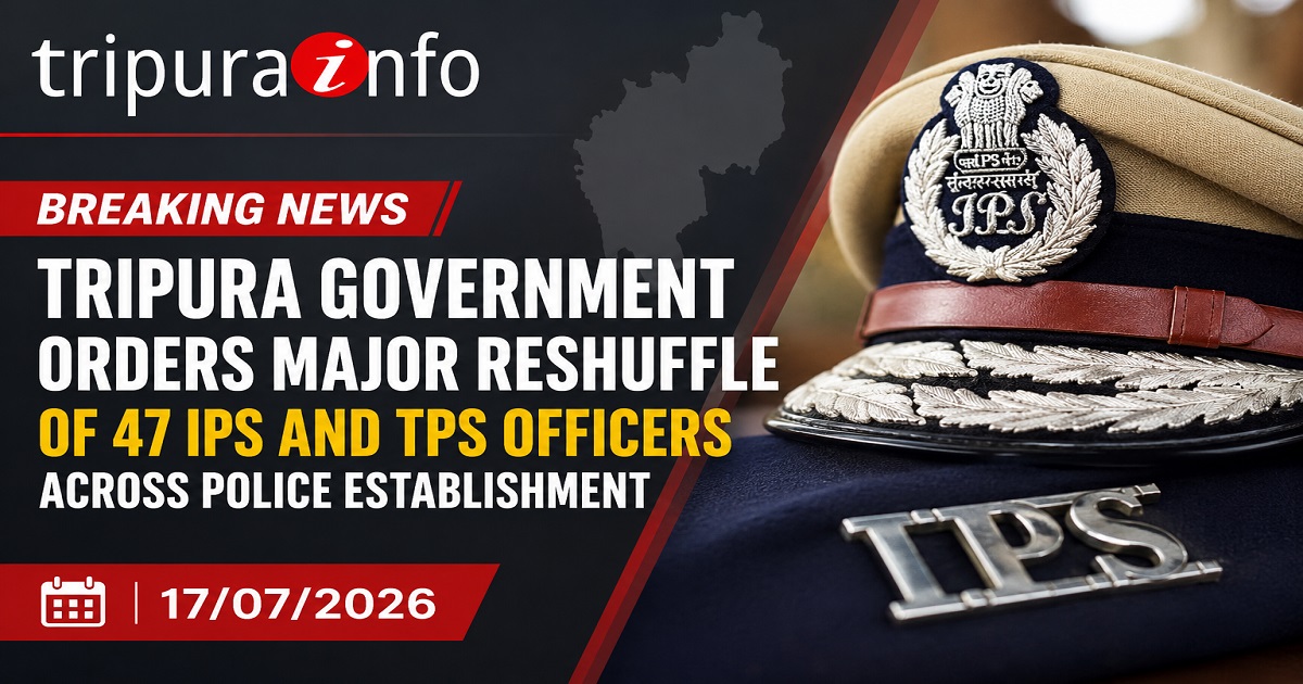 Tripura Government Orders Major Reshuffle of 47 IPS and TPS Officers Across Police Establishment