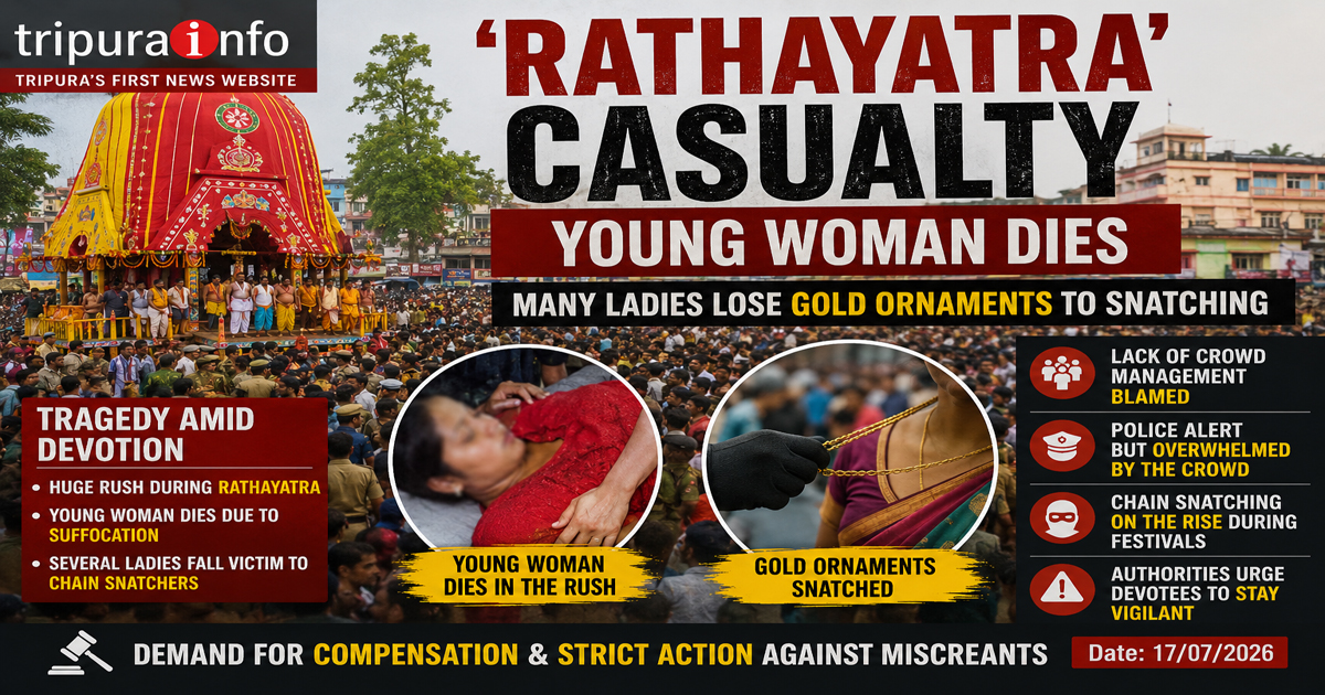 ‘Rathayatra’casualty, young woman dies , many ladies lose gold ornaments to snatching