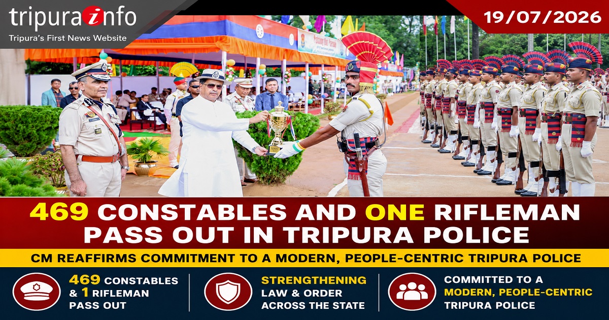 469 Constables and One Rifleman Pass Out in Tripura Police, CM Reaffirms Commitment to a Modern, People-Centric Tripura Police