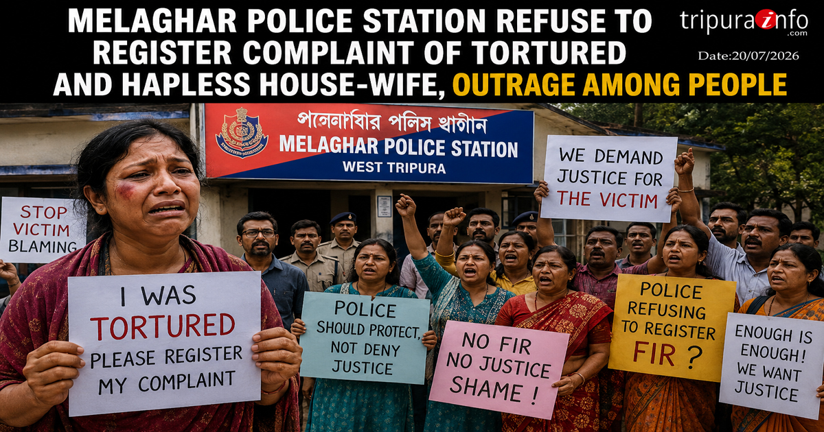 Melaghar police station refuse to register complaint of tortured and hapless house-wife, outrage among people