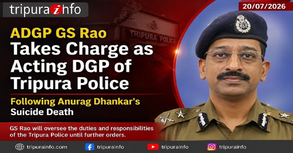 ADGP GS Rao Takes Charge as Acting DGP of Tripura Police Following Anurag Dhankar~`s Suicide Death