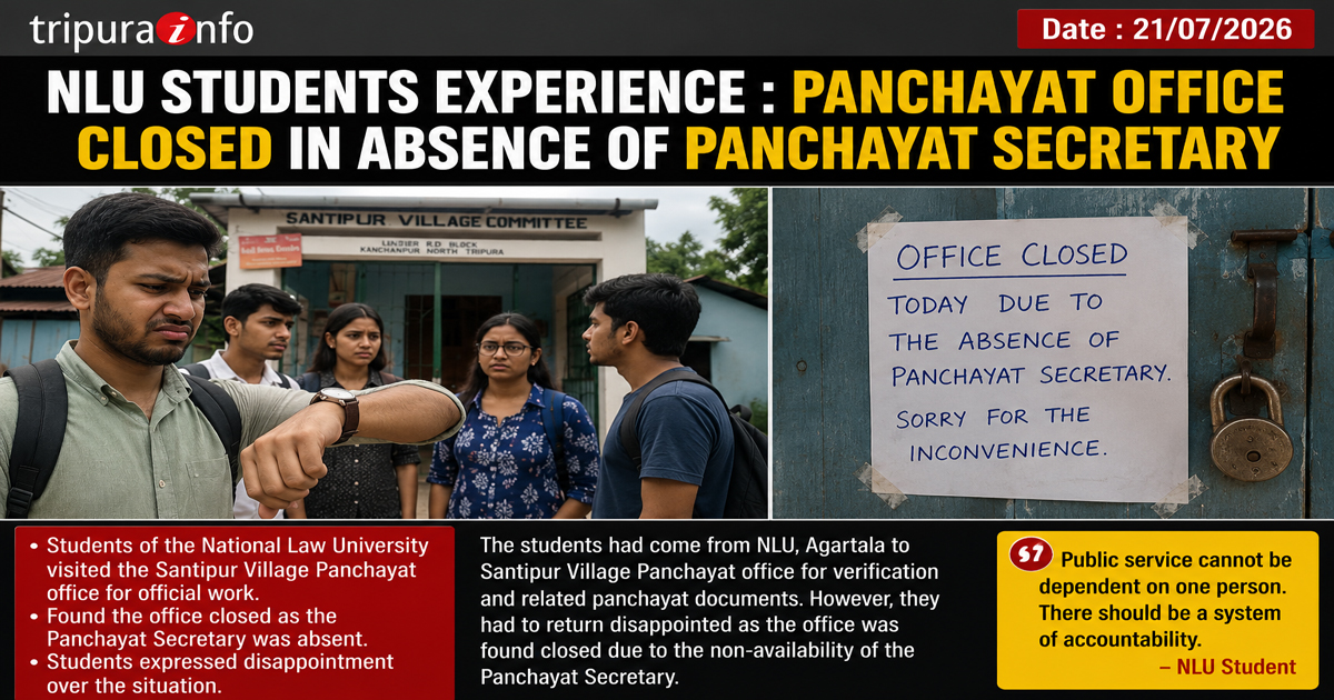 NLU students experience , Panchayat office closed in absence of Panchayat secretary