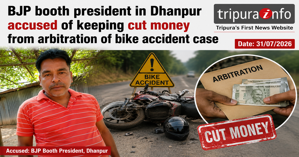 BJP booth president in Dhanpur accused of keeping cut money from arbitration of bike accident case