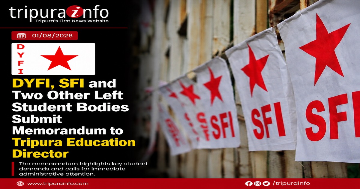 DYFI, SFI and Two Other Left Student Bodies Submit Memorandum to Tripura Education Director