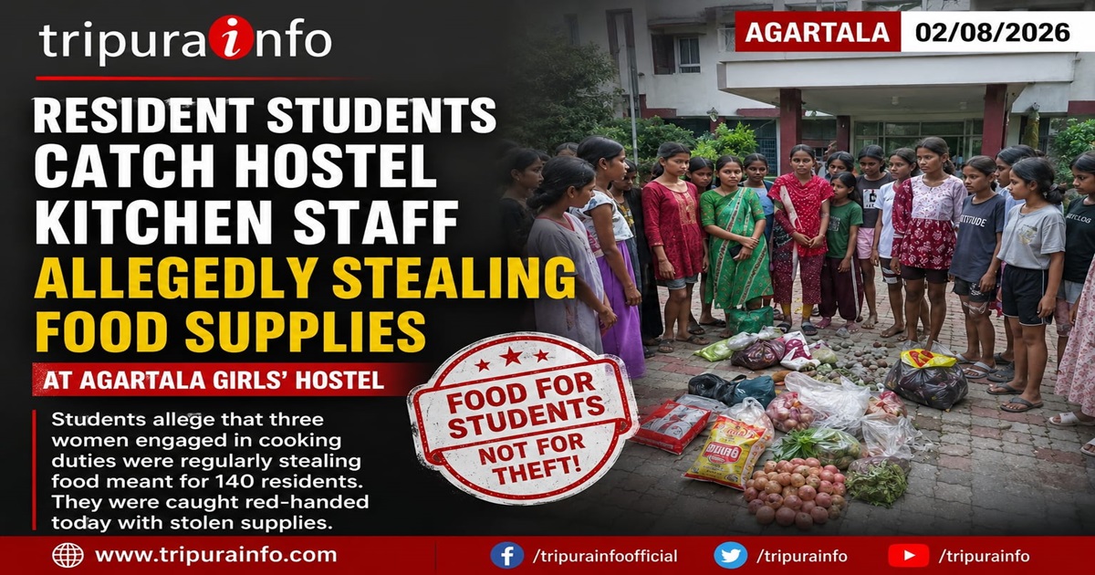 Resident Students Catch Hostel Kitchen Staff Allegedly Stealing Food Supplies at Agartala Girls~` Hostel