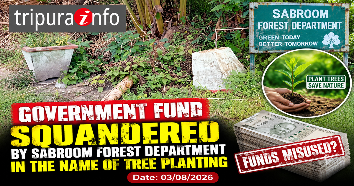 Government fund squandered by Sabroom forest department in the name of tree planting