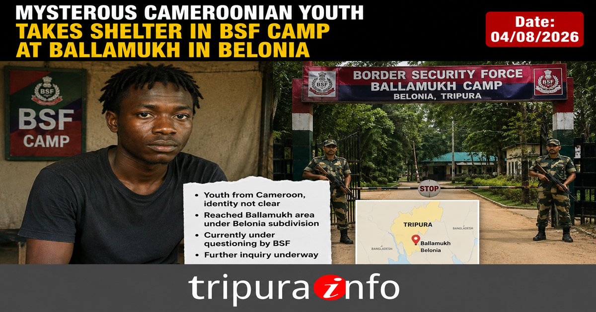 Mysterous Cameroonian youth takes shelter in BSF camp at Ballamukh in Belonia