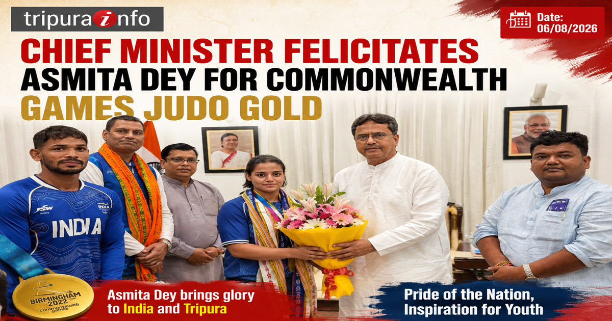Chief Minister felicitates Asmita Dey for Commonwealth Games judo gold