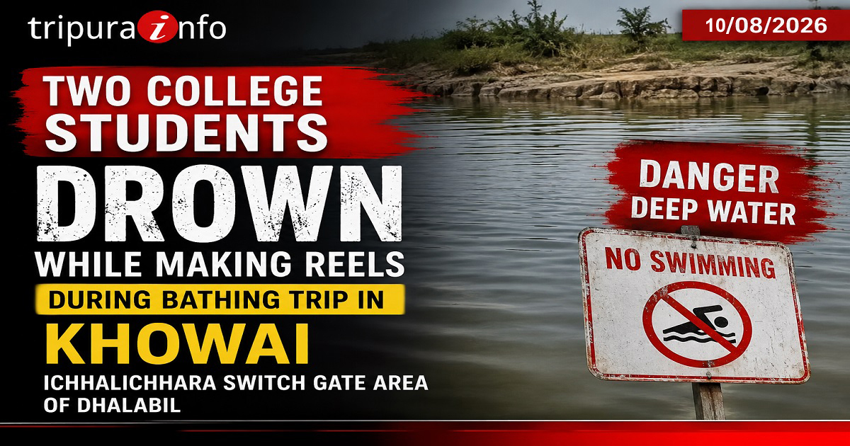 Two young students drown in water of Ichalicherra in Khowai, grief all around