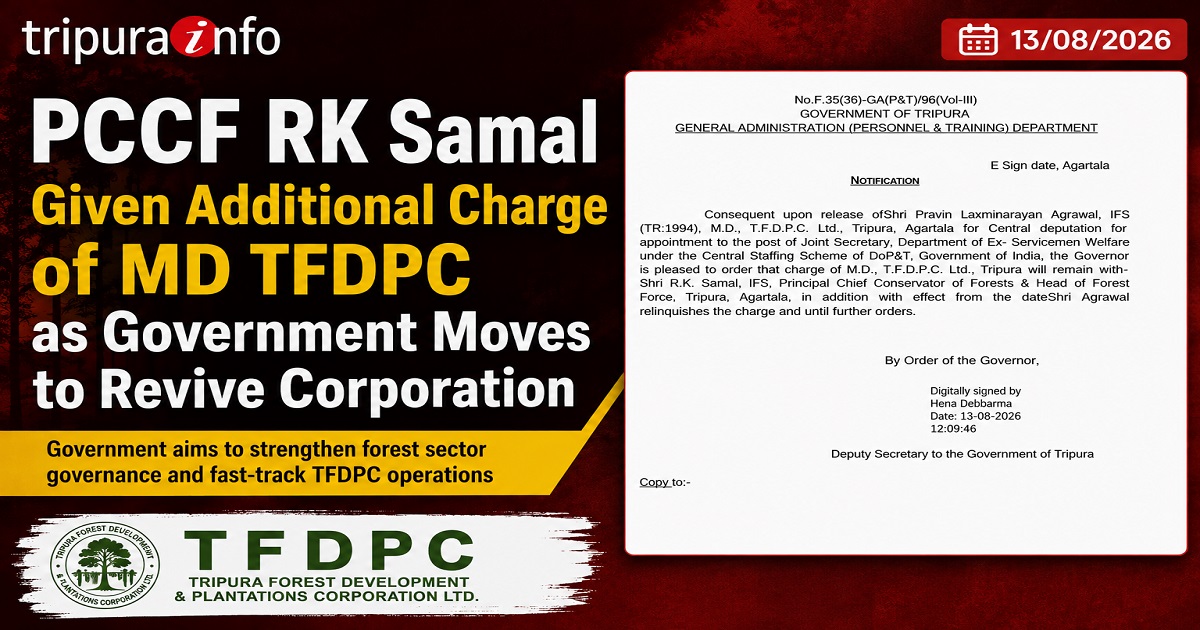 PCCF RK Samal Given Additional Charge of MD TFDPC as Government Moves to Revive Corporation