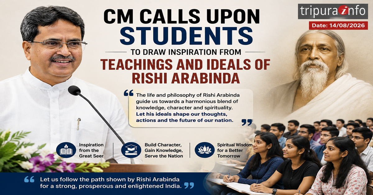 CM calls upon students to draw inspiration from teachings and ideals of Rishi Arabinda