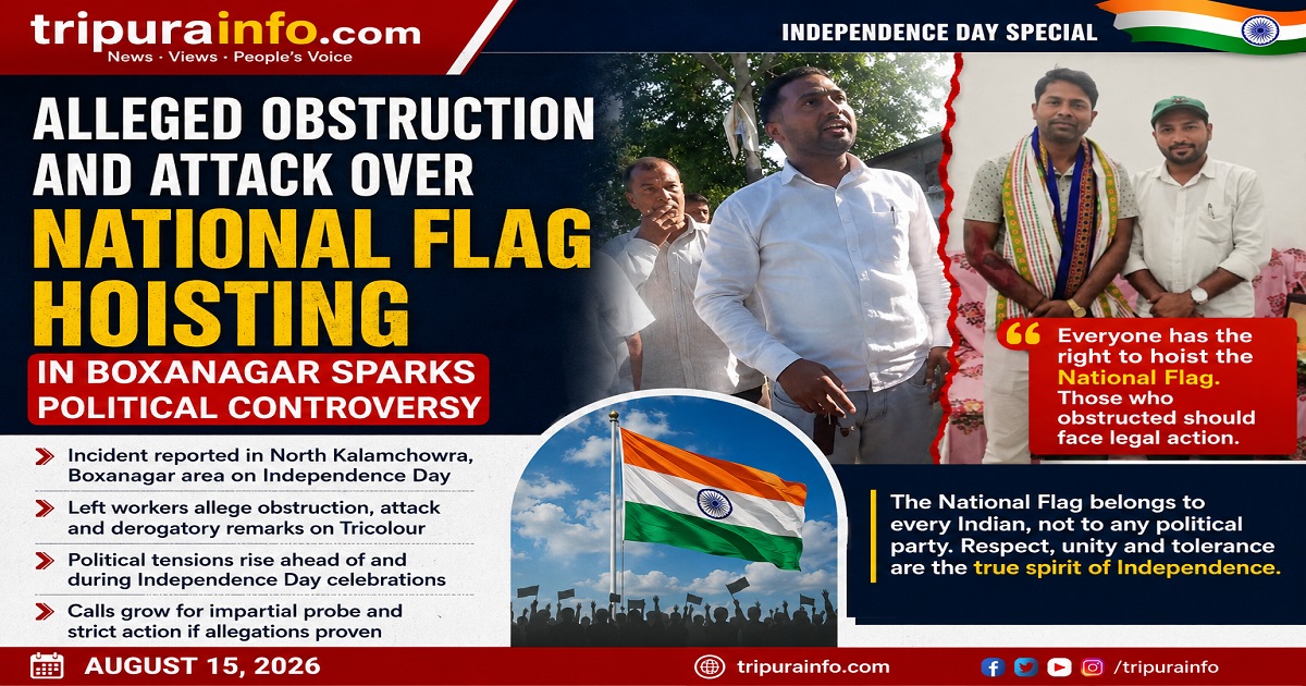 Alleged Obstruction and Attack Over National Flag Hoisting in Boxanagar Sparks Political Controversy