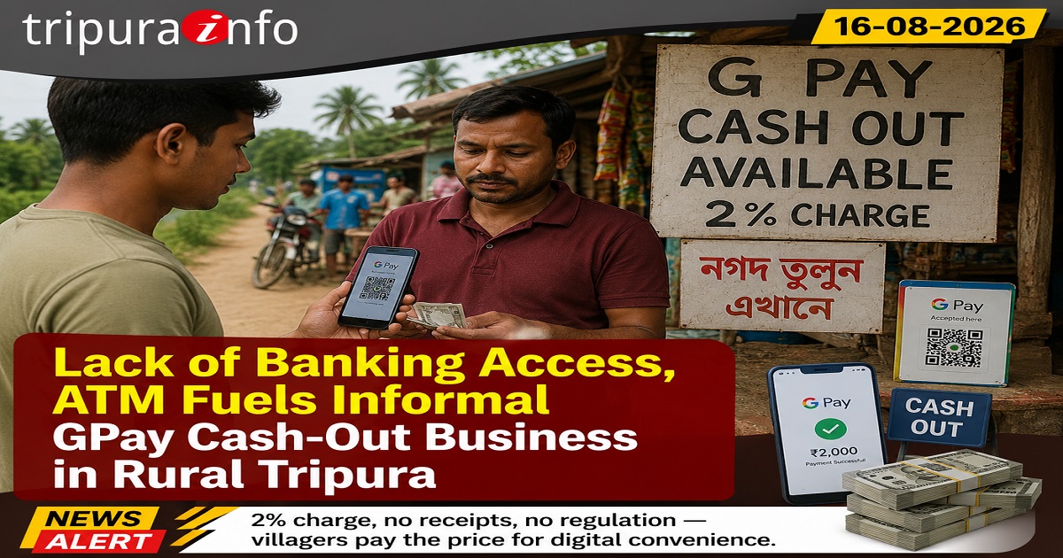 Lack of Banking Access, ATM Fuels Informal GPay Cash-Out Business in Rural Tripura