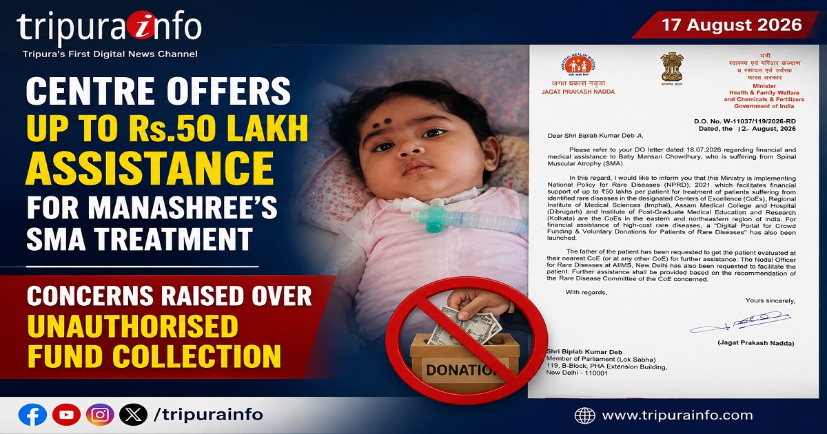Centre Offers Up to Rs.50 Lakh Assistance for Manashree’s SMA Treatment, Concerns Raised Over Unauthorised Fund Collection