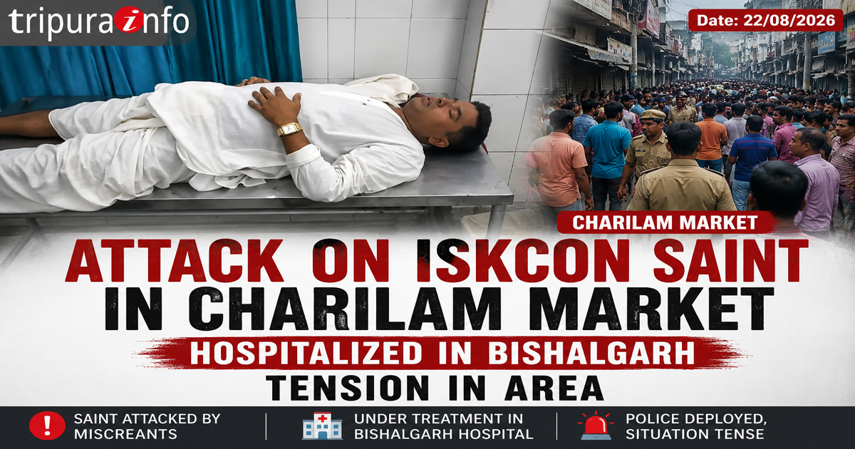 Attack on ISKCON saint in Charilam market, hospitalized in Bishalgarh, tension in area
