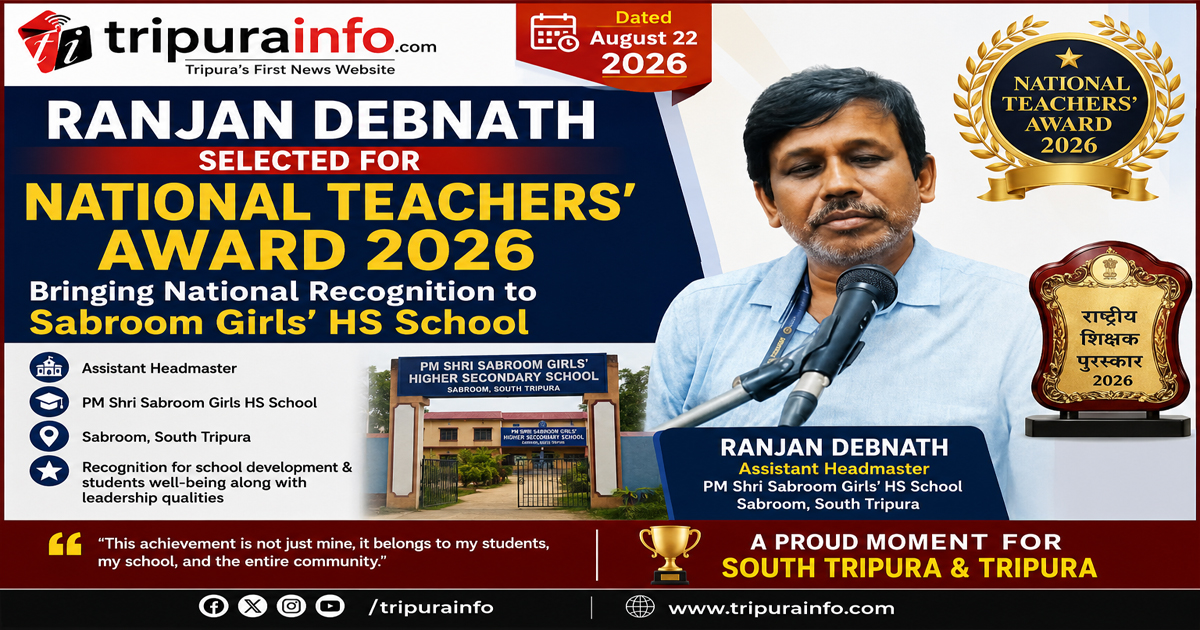 Ranjan Debnath Selected for National Teachers’ Award 2026, Bringing National Recognition to Sabroom Girls’ HS School