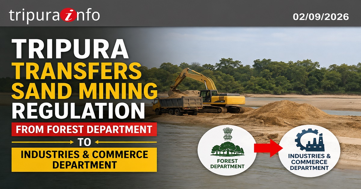 Tripura Transfers Sand Mining Regulation from Forest Department to Industries & Commerce Department