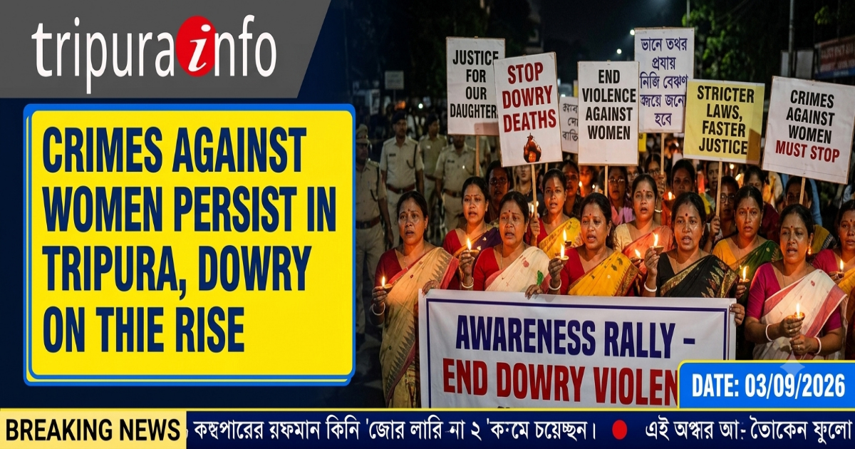 Incidents of crimes against women continue in Tripura, number of dowry deaths rise