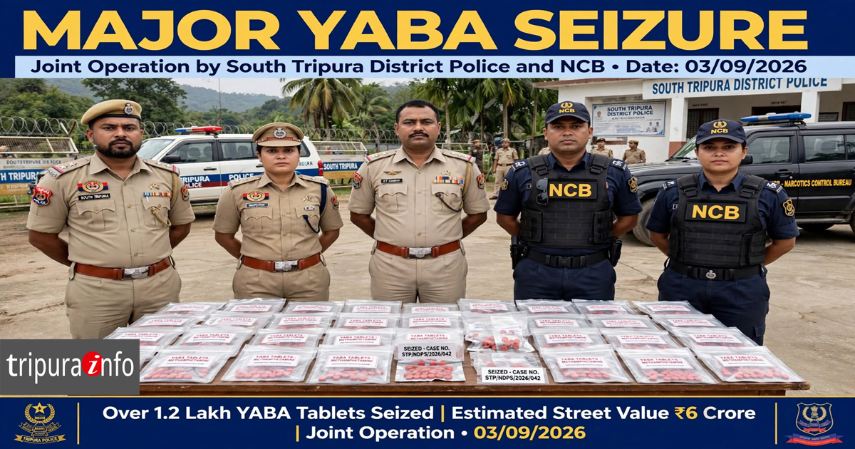 Major YABA Seizure in Joint Operation by South Tripura District Police and NCB