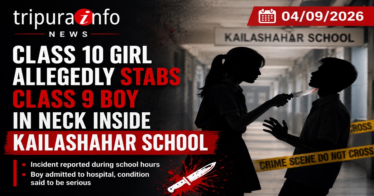 Class 10 Girl Allegedly Stabs Class 9 Boy in Neck Inside Kailashahar School