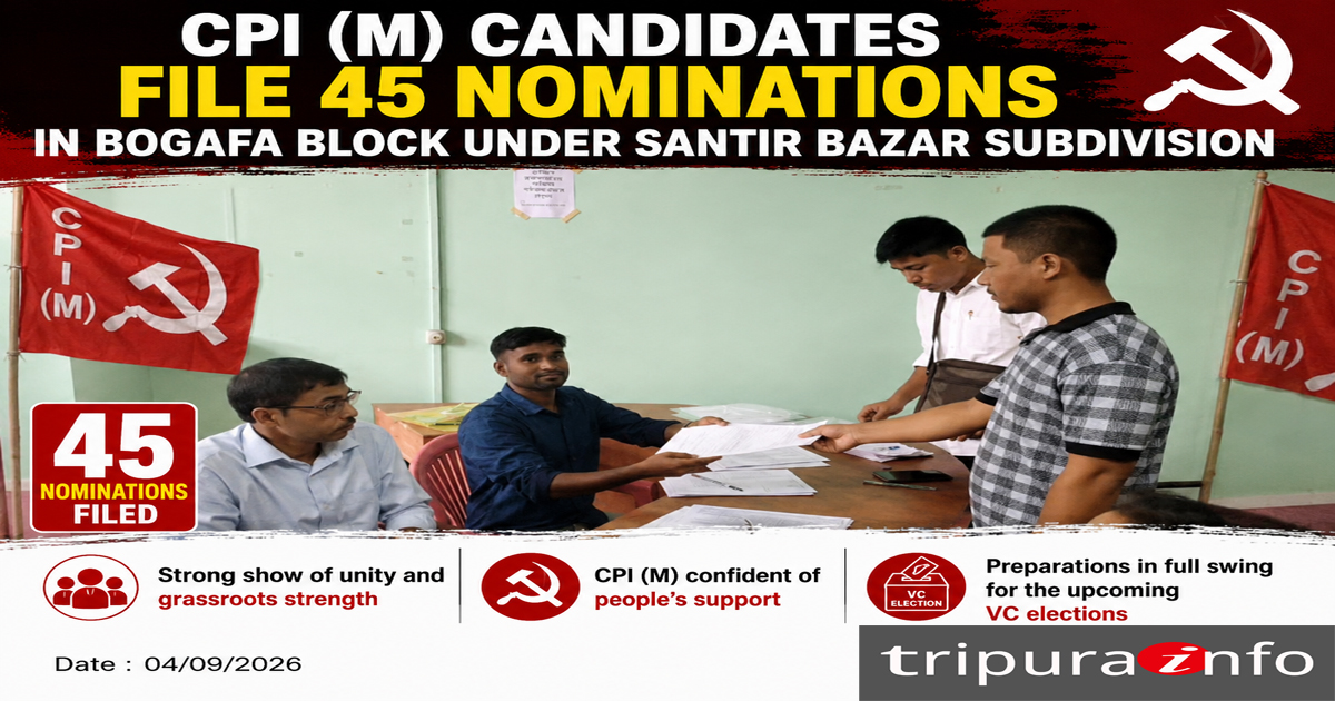 CPI (M) candidates file 45 nominations in Bogafa block under Santir Bazar subdivision