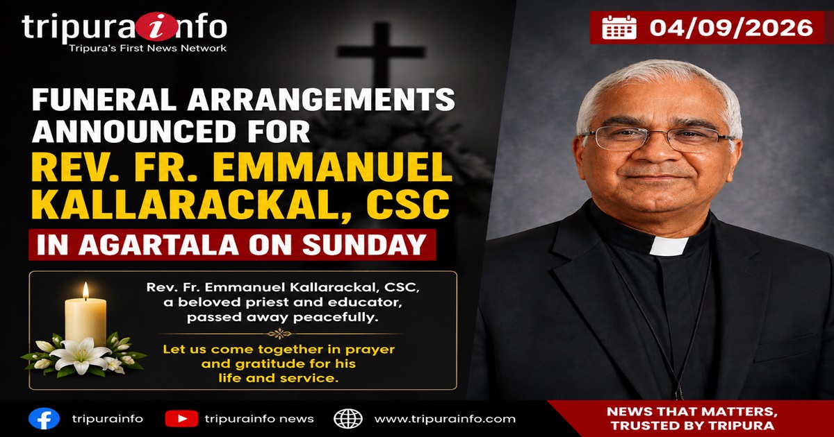 Funeral Arrangements Announced for Rev. Fr. Emmanuel Kallarackal, CSC in Agartala on Sunday
