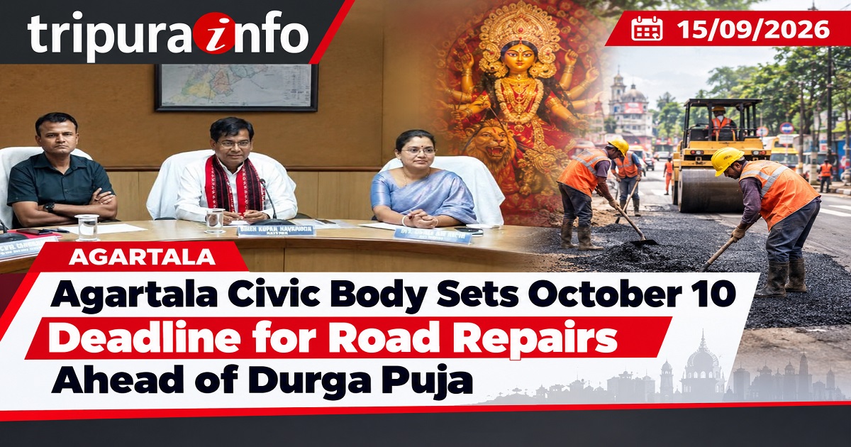 Agartala Civic Body Sets October 10 Deadline for Road Repairs Ahead of Durga Puja