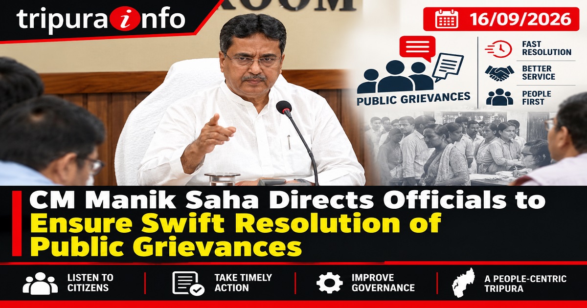 CM Manik Saha Directs Officials to Ensure Swift Resolution of Public Grievances