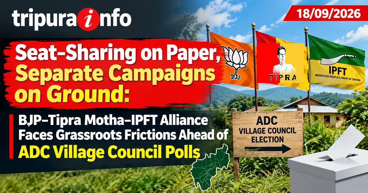 Seat-Sharing on Paper, Separate Campaigns on Ground: BJP–Tipra Motha–IPFT Alliance Faces Grassroots Frictions Ahead of ADC Village Council Polls