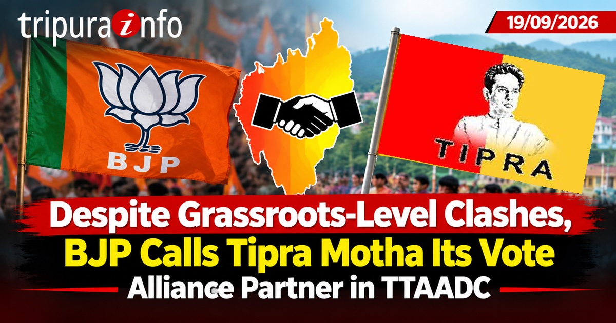 Despite Grassroots-Level Clashes, BJP Calls Tipra Motha Its Vote Alliance Partner in TTAADC