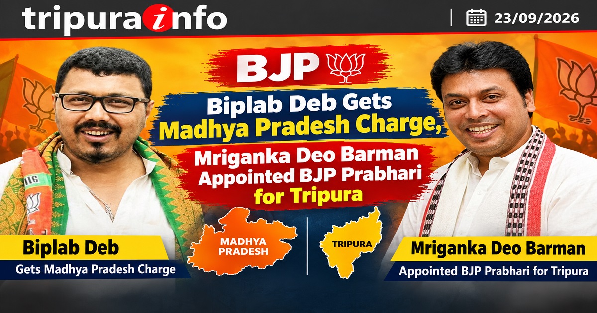 Biplab Deb Gets Madhya Pradesh Charge, Mriganka Deo Barman Appointed BJP Prabhari for Tripura