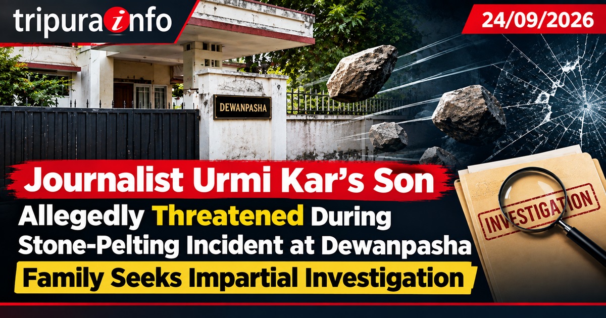 Journalist Urmi Kar’s son allegedly threatened during stone-pelting incident at Dewanpasha residence, family seeks impartial investigation