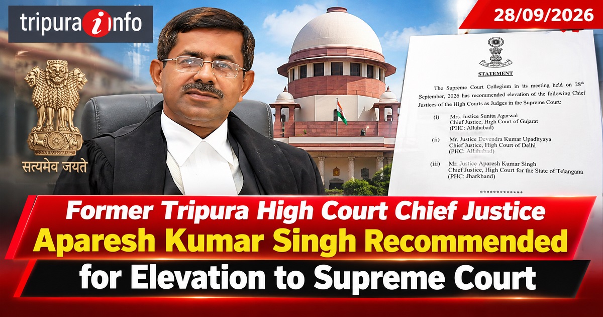 Former Tripura High Court Chief Justice Aparesh Kumar Singh Recommended for Elevation to Supreme Court