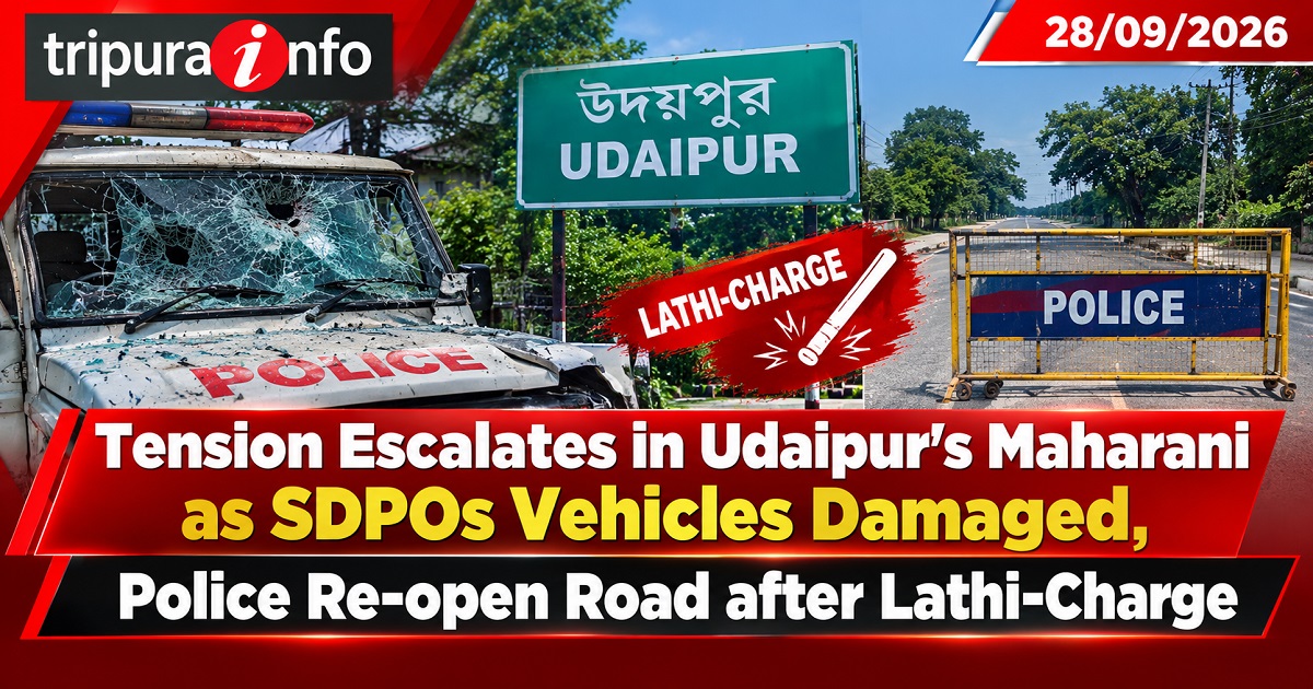 Tension Escalates in Udaipur’s Maharani as SDPOs Vehicles Damaged, Police Re-open  Road after  Lathi-Charge