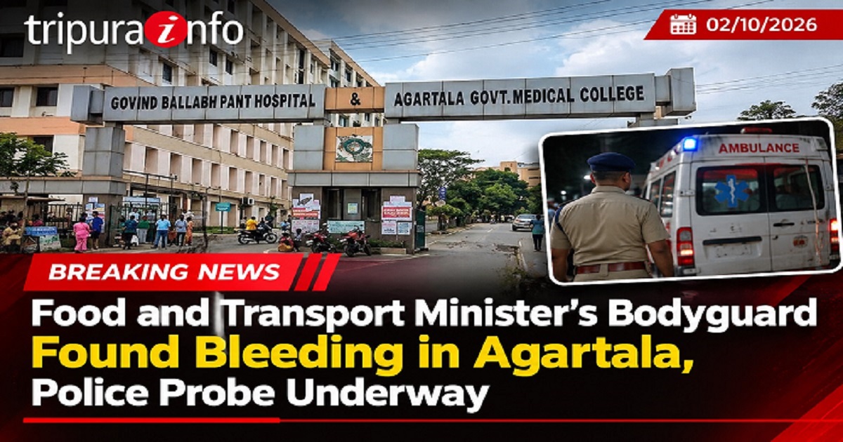 Food and Transport Minister’s Bodyguard Found Bleeding in Agartala, Police Probe Underway