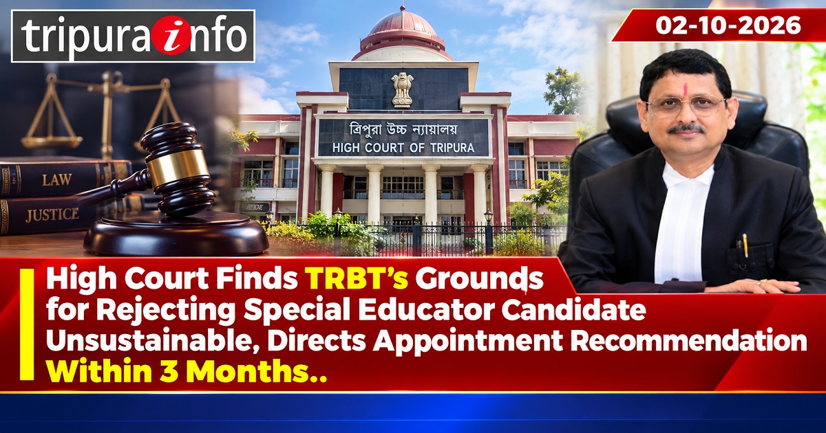 High Court Finds TRBT’s Grounds for Rejecting Special Educator Candidate Unsustainable, Directs Appointment Recommendation Within 3 Months