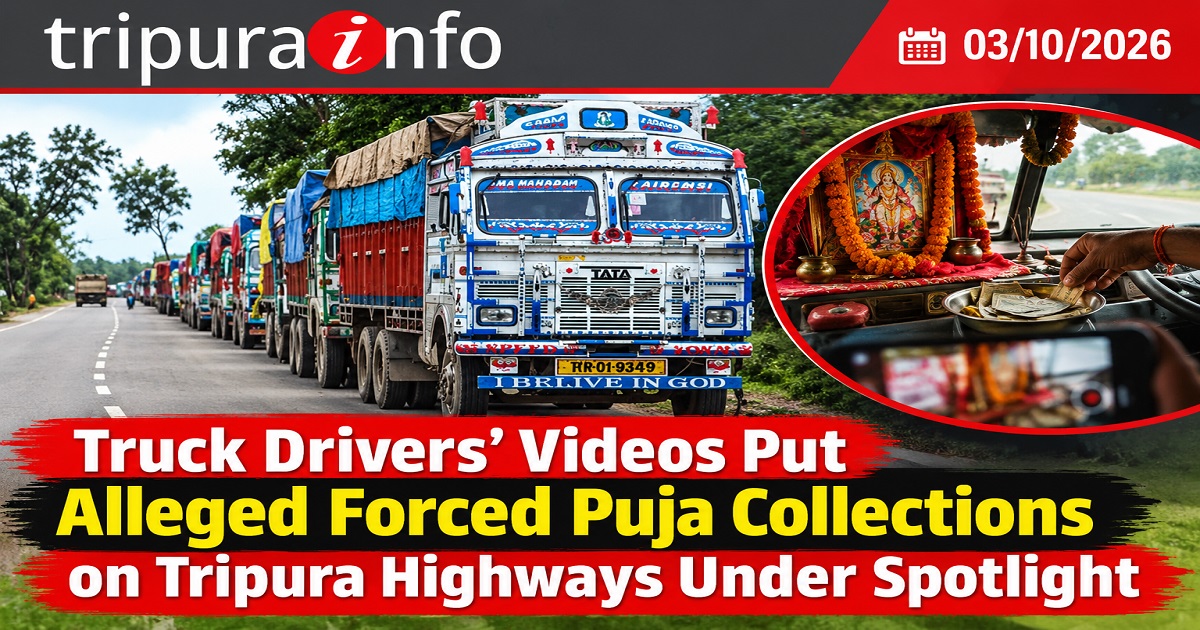 Truck Drivers’ Videos Put Alleged Forced Puja Collections on Tripura Highways Under Spotlight
