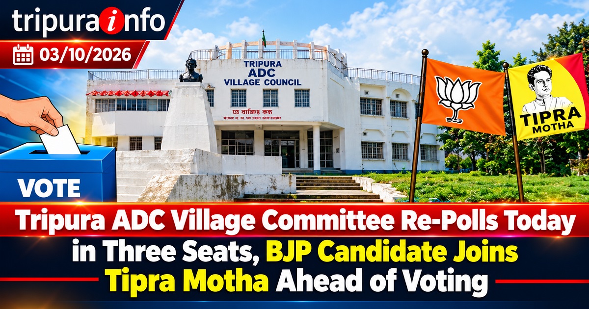 Tripura ADC Village Committee Re-Polls Today in Three Seats, BJP Candidate Joins Tipra Motha Ahead of Voting