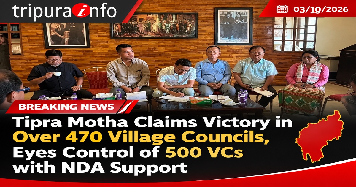 Tipra Motha Claims Victory in Over 470 Village Councils, Eyes Control of 500 VCs with NDA Support