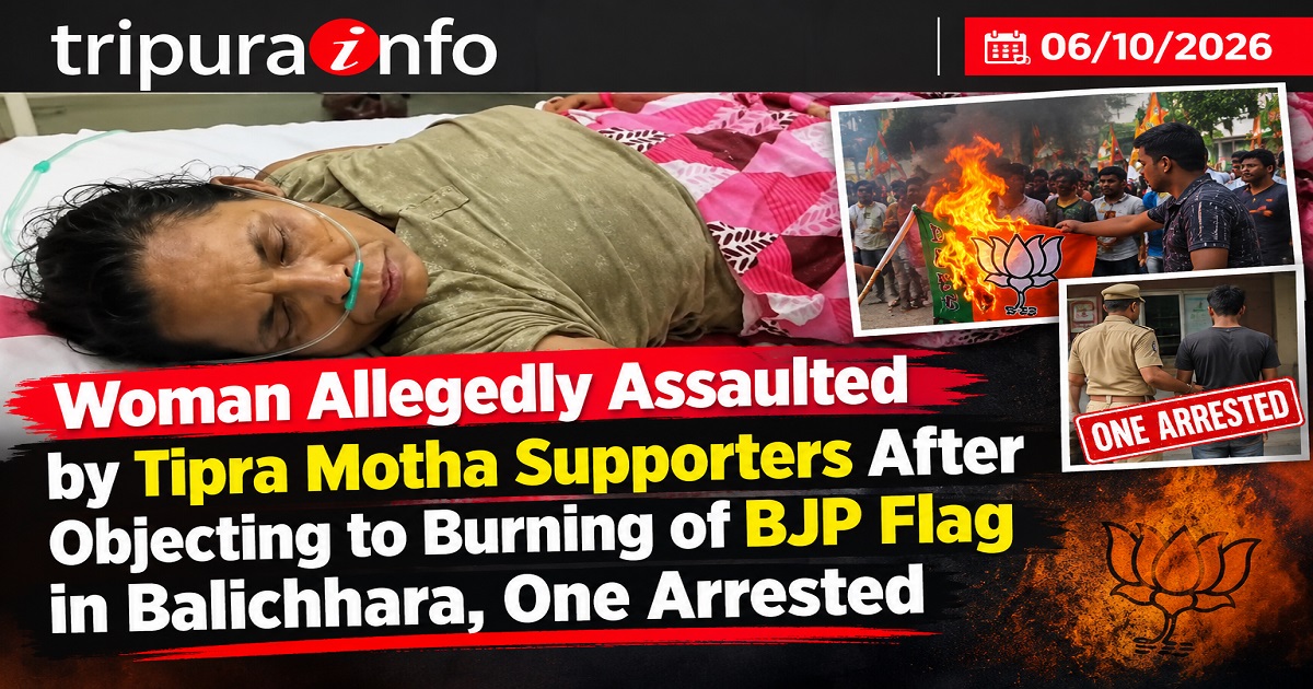 Woman Allegedly Assaulted by Tipra Motha Supporters After Objecting to Burning of BJP Flag in Balichhara, One Arrested