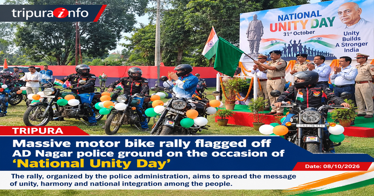 Massive motor bike rally flagged off AD Nagar police ground on the occasion of ‘National Unity Day’