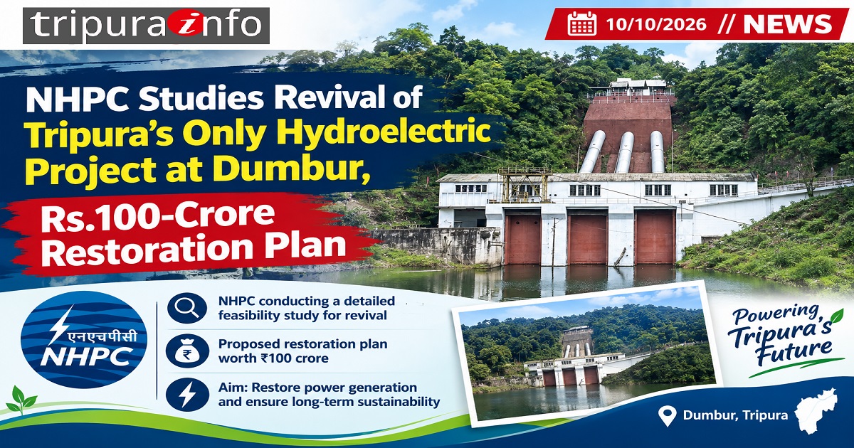 NHPC Studies Revival of Tripura’s Only Hydroelectric Project at Dumbur, Rs.100-Crore Restoration Plan